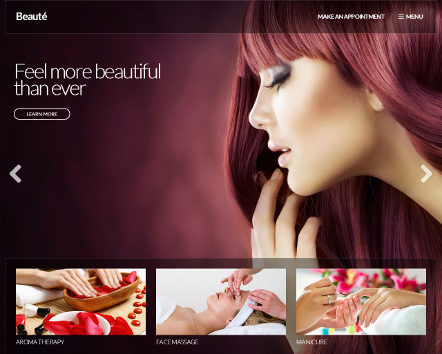 Beaute – szablon dla salonów piękności, zdrowia i urody